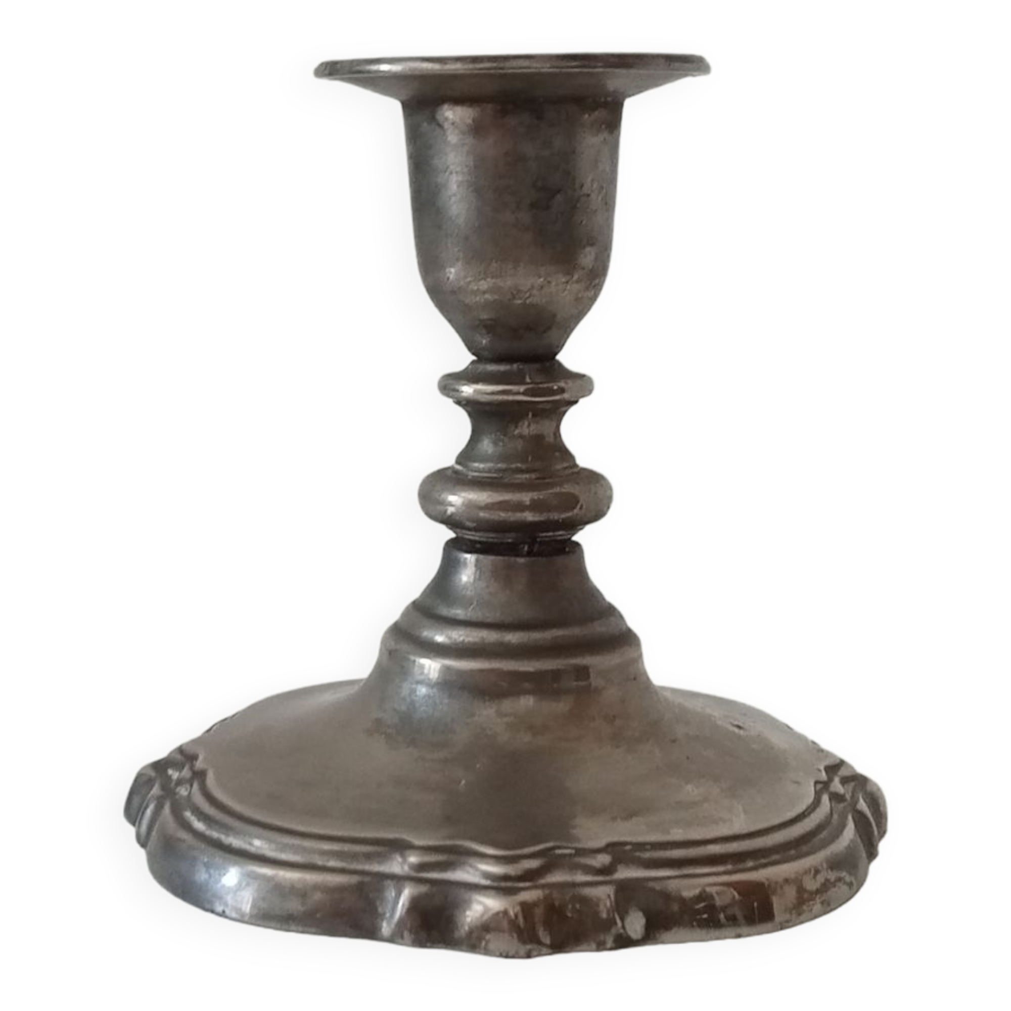 Vintage pewter candle holder