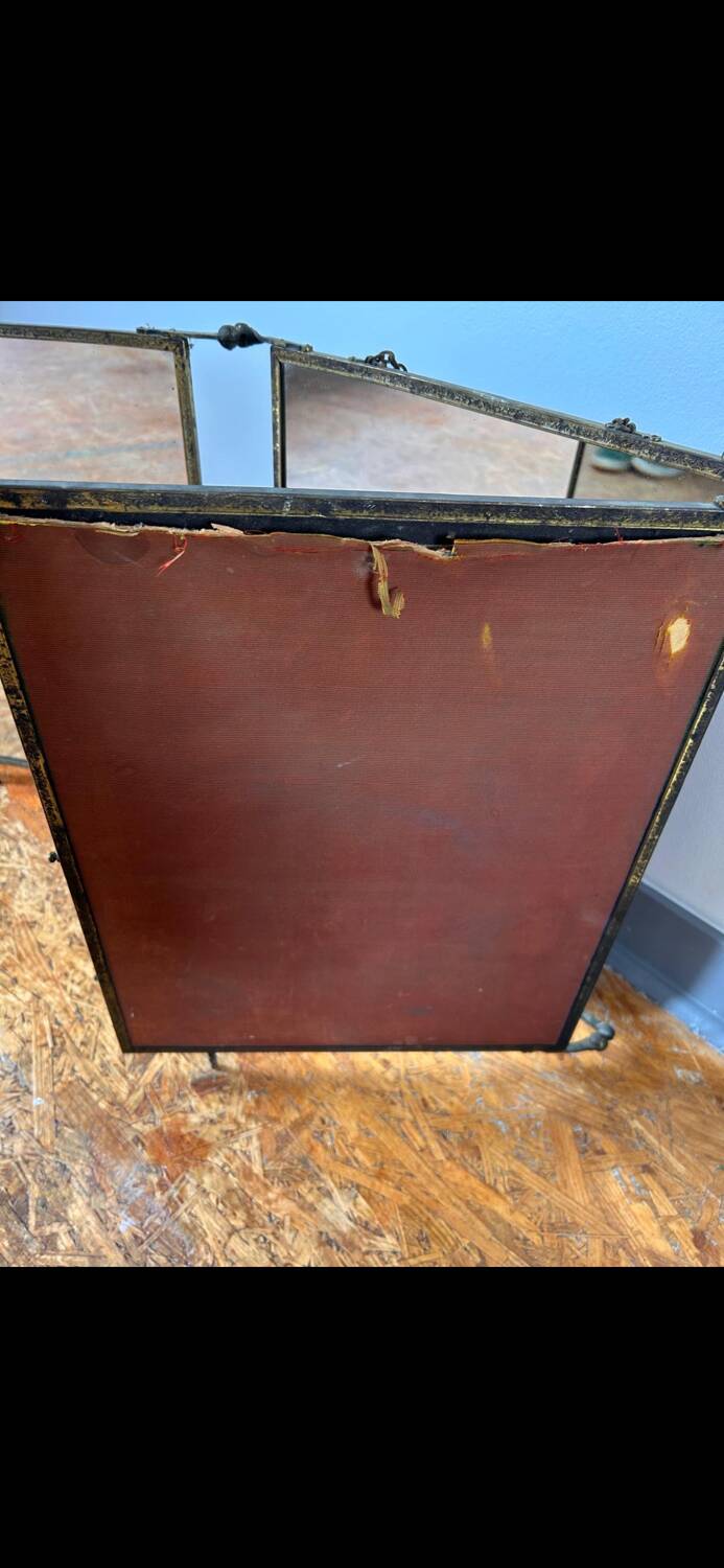 Vintage barber's triptych mirror