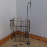 Metal cart on vintage wheels