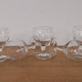Set of 7 finely engraved vintage wine glasses