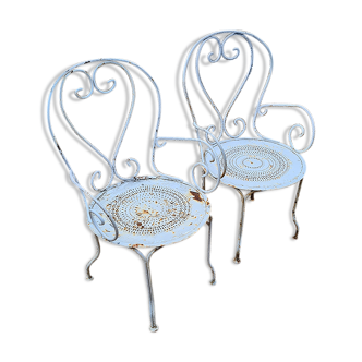 Pair of garden armchairs