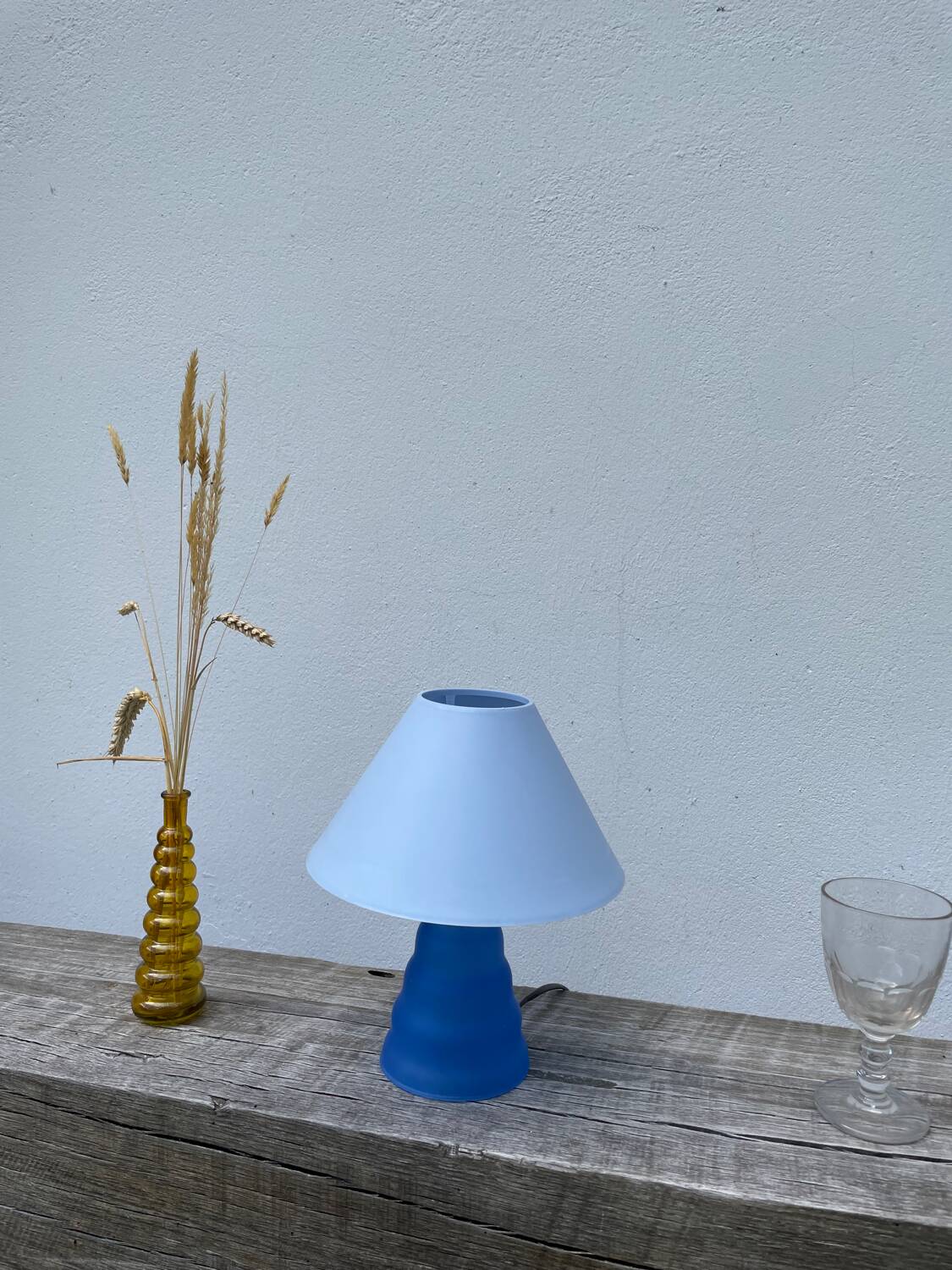 Blue glass lamp 1990