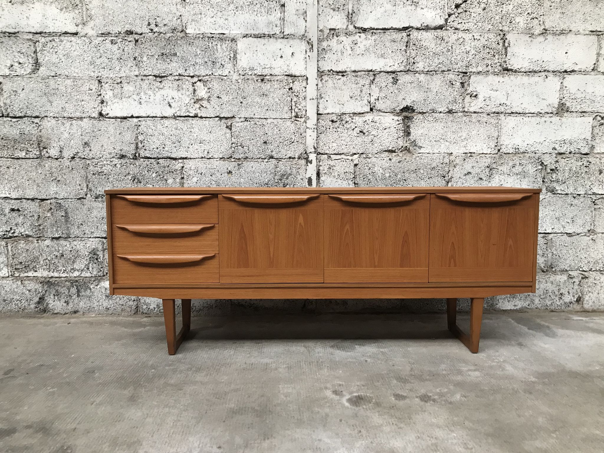 Small Scandinavian sideboard 1950-60 vintage design teak