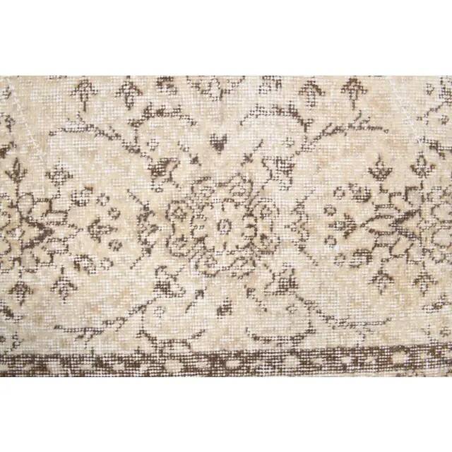 Vintage Turkish Oushak Handmade Wool Cotton Beige Area Rug 113x205