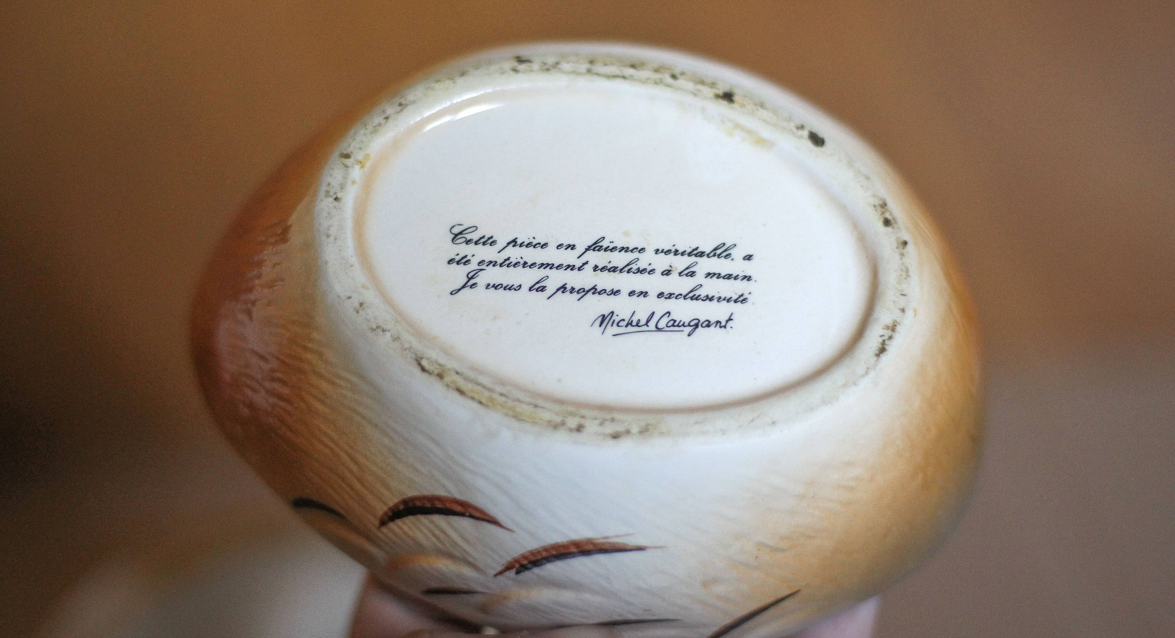 Michel Caugant terrine, partridge-shaped terrine, earthenware bird