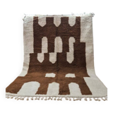 Unique Moroccan Beni Ouarain Rug with Bold Geometric Pattern – Hand Woven Wool Rug