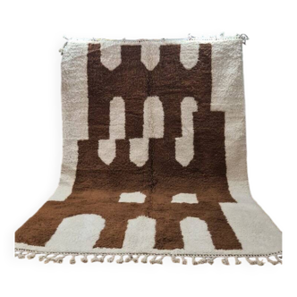 Unique Moroccan Beni Ouarain Rug with Bold Geometric Pattern – Hand Woven Wool Rug