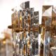 Set of 2 Kinkeldey Hollywood Regency waterfall crystal glass wall lights, 1970