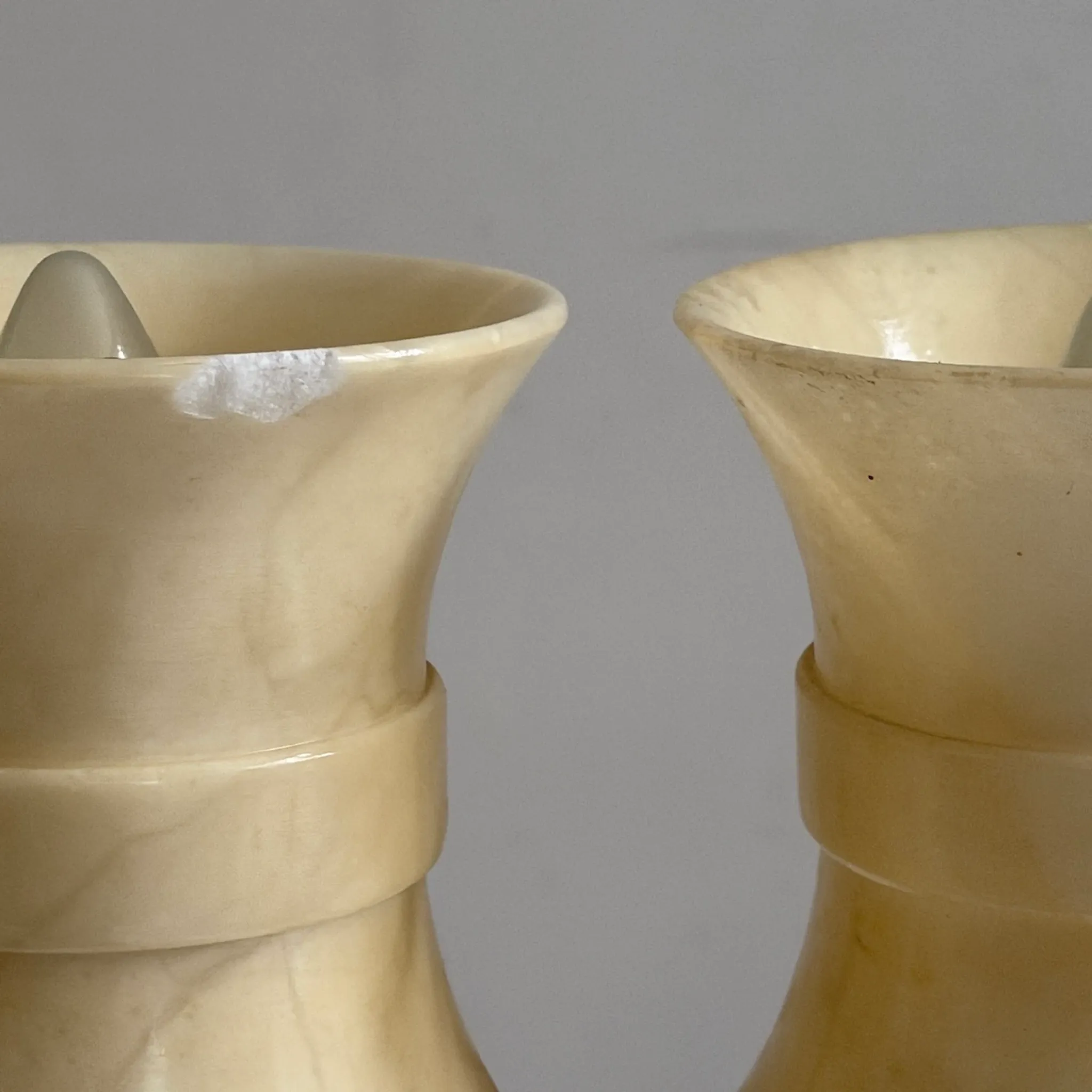 Pair of vintage alabaster lamps from the 1960s.