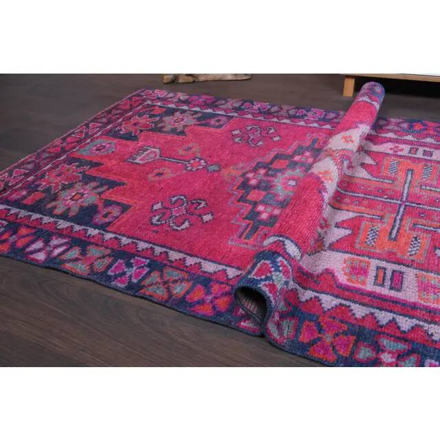 Couloir en laine turc Oushak vintage fait main 122x355