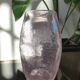 Artisanal vase in pink/transparent bubbled glass