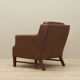 Brown leather armchair, Danish design, 1960s, production: Denmark