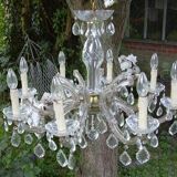 Old crystal chandelier, crystal chandelier