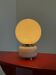 White glass Space Age table lamp in globe shape