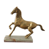 Statuette cheval en laiton et socle en marbre