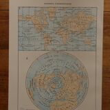Original lithograph on currents (atmospheric and marine)