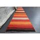 1970s Vintage Turkish Oushak Handmade Wool Cotton Orange Runner Rug 57x445