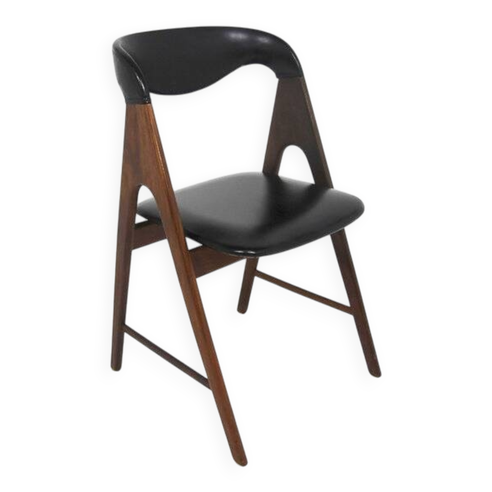 Scandinavian teak chair with imitation leather upholstery, Denmark, 1960
