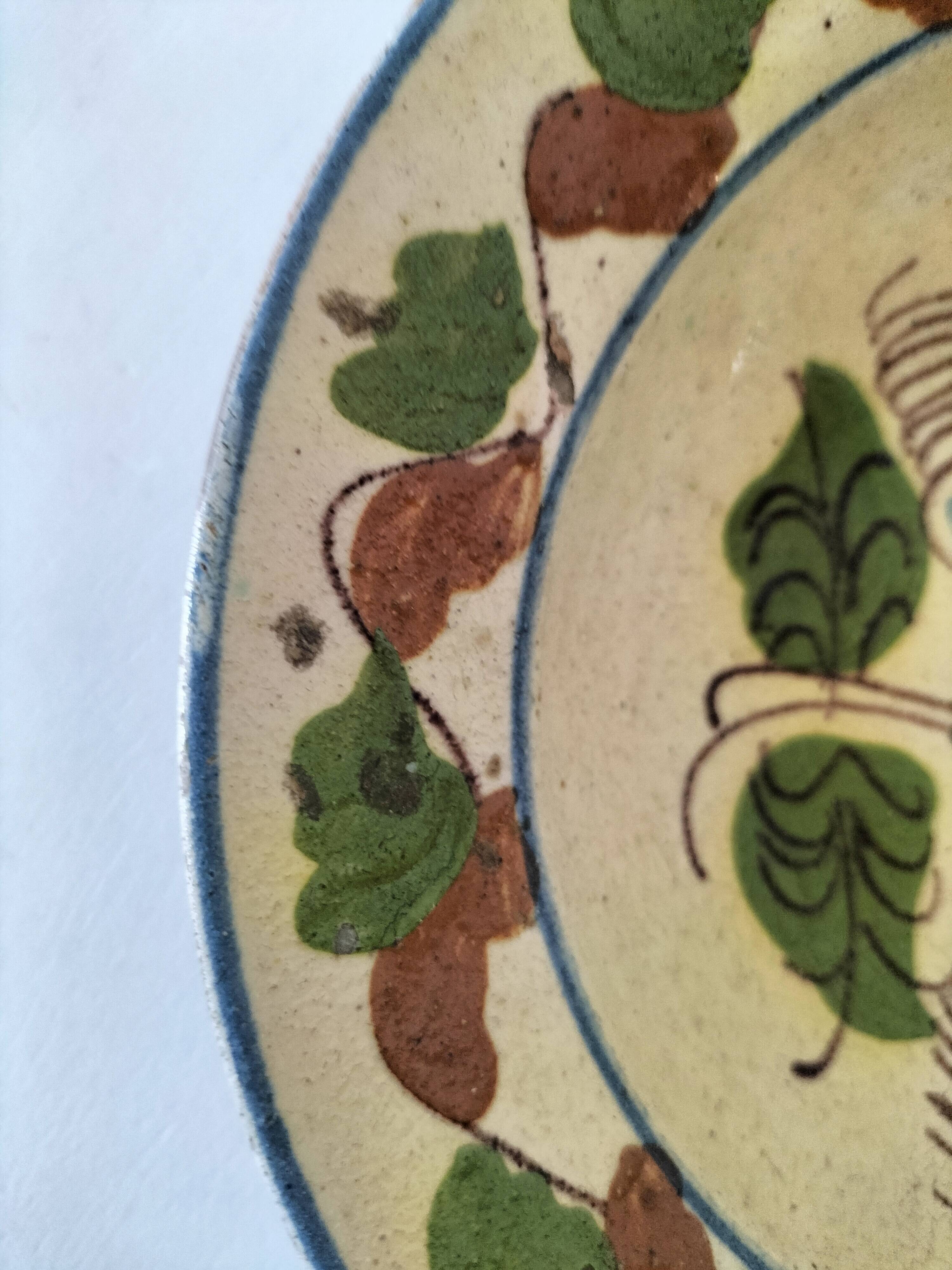 Glazed earthenware plate from Korond (Corund), Transylvania
