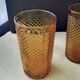 4 vintage amber glass water or orangeade glasses