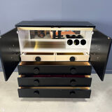 Black brutalist bar cabinet, 1970s