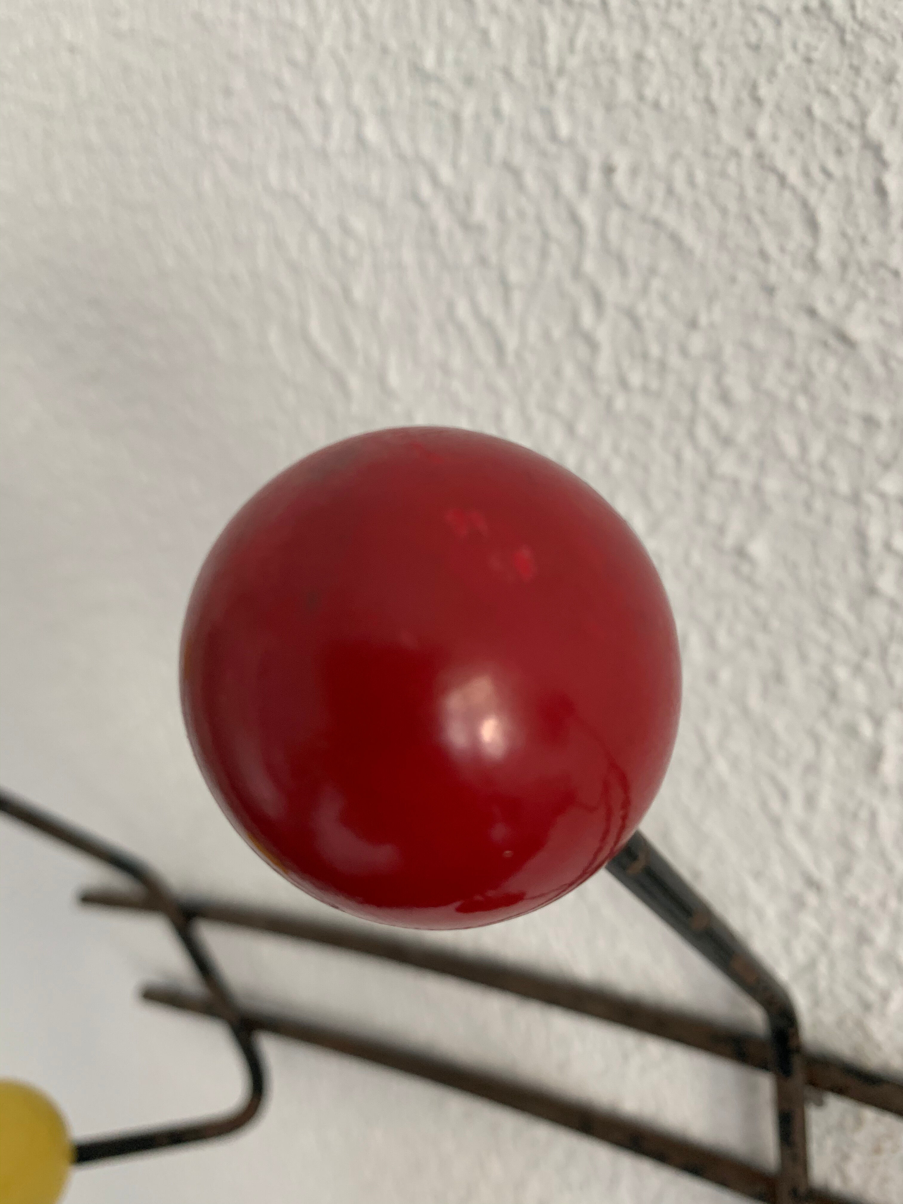 Vintage coat rack 1960 6 ball patères - 50 cm