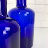 Pair of Danish Holmegaard Gulv vases design Otto Brauer in cobalt blue glass