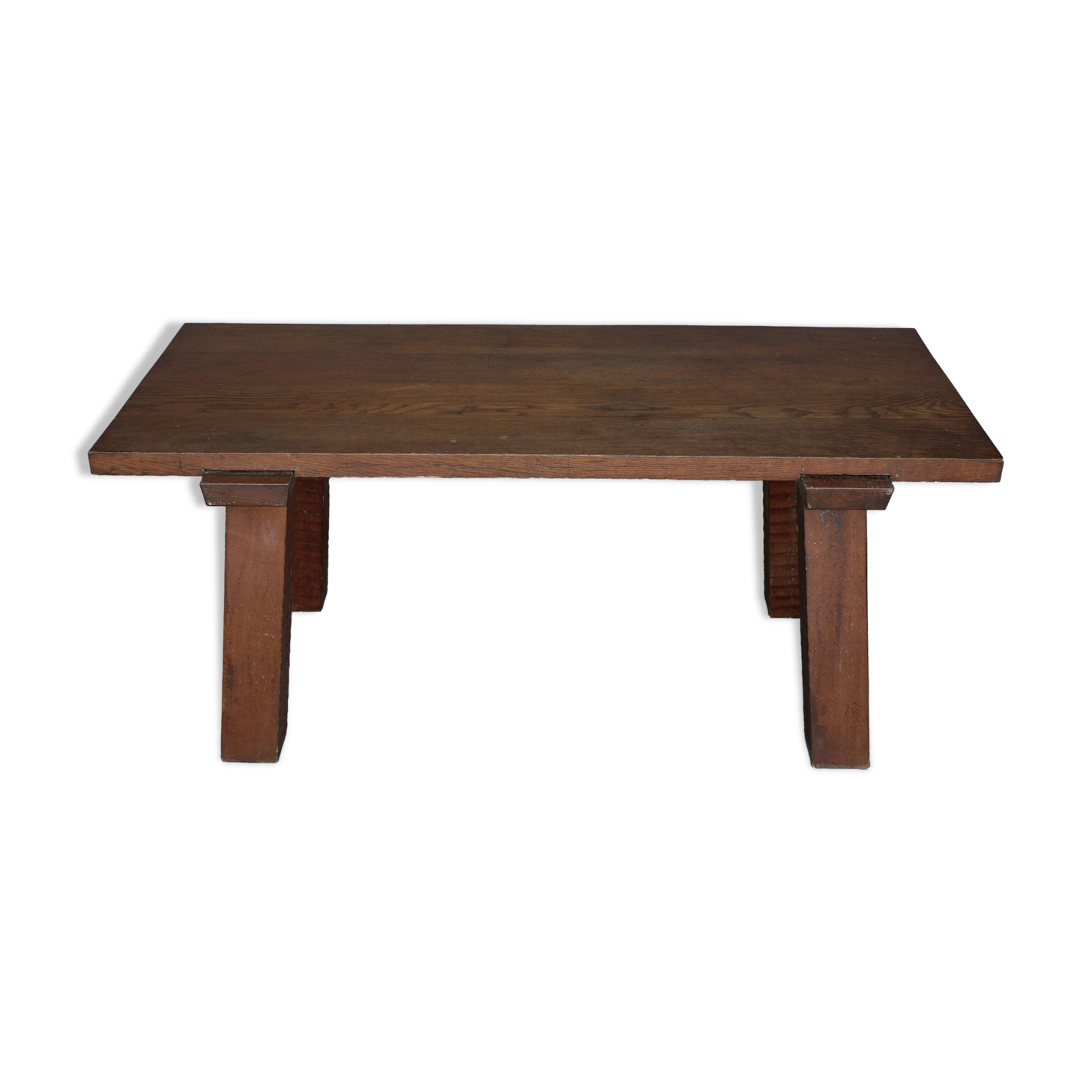 Table brutaliste en chêne massif