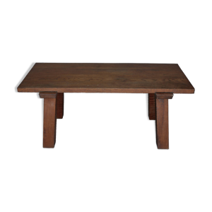 Table brutaliste en chêne - massif