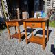 Pair of cherry wood bedside tables from the mid-20th century.