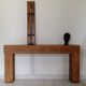 Minimalist solid oak console