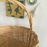 Round rattan basket 35 cm diameter