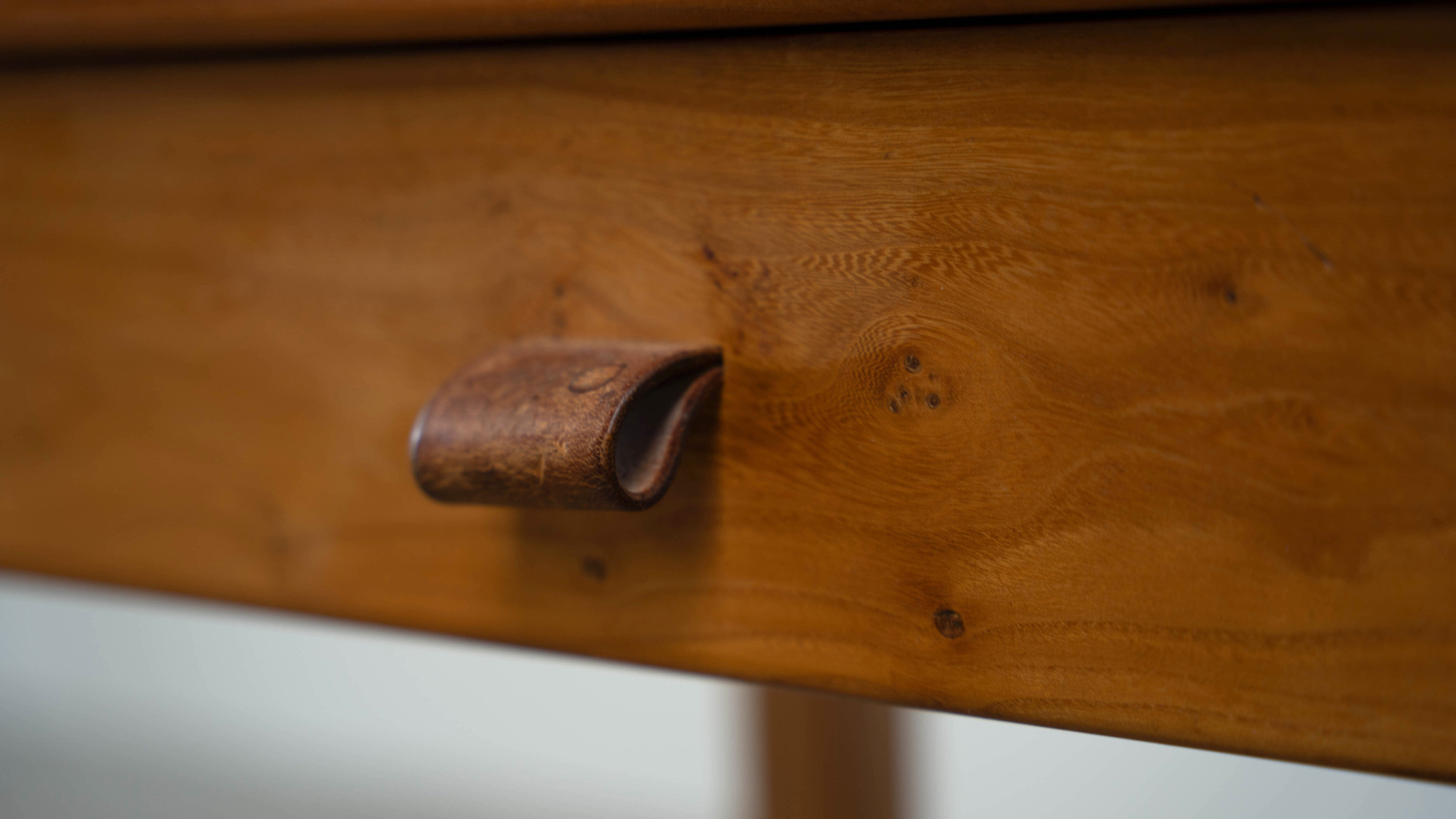 Solid elm desk by Roland Haeusler for Maison Regain