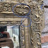 Gilded mirror in wood and stucco, 19th century, 60x88cm