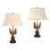 Pair of large Belgian brass carved eagle table lamps