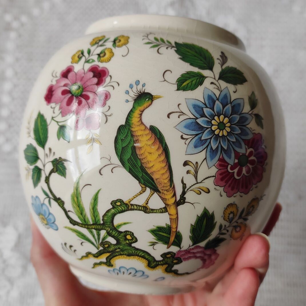 Small English porcelain ball vase