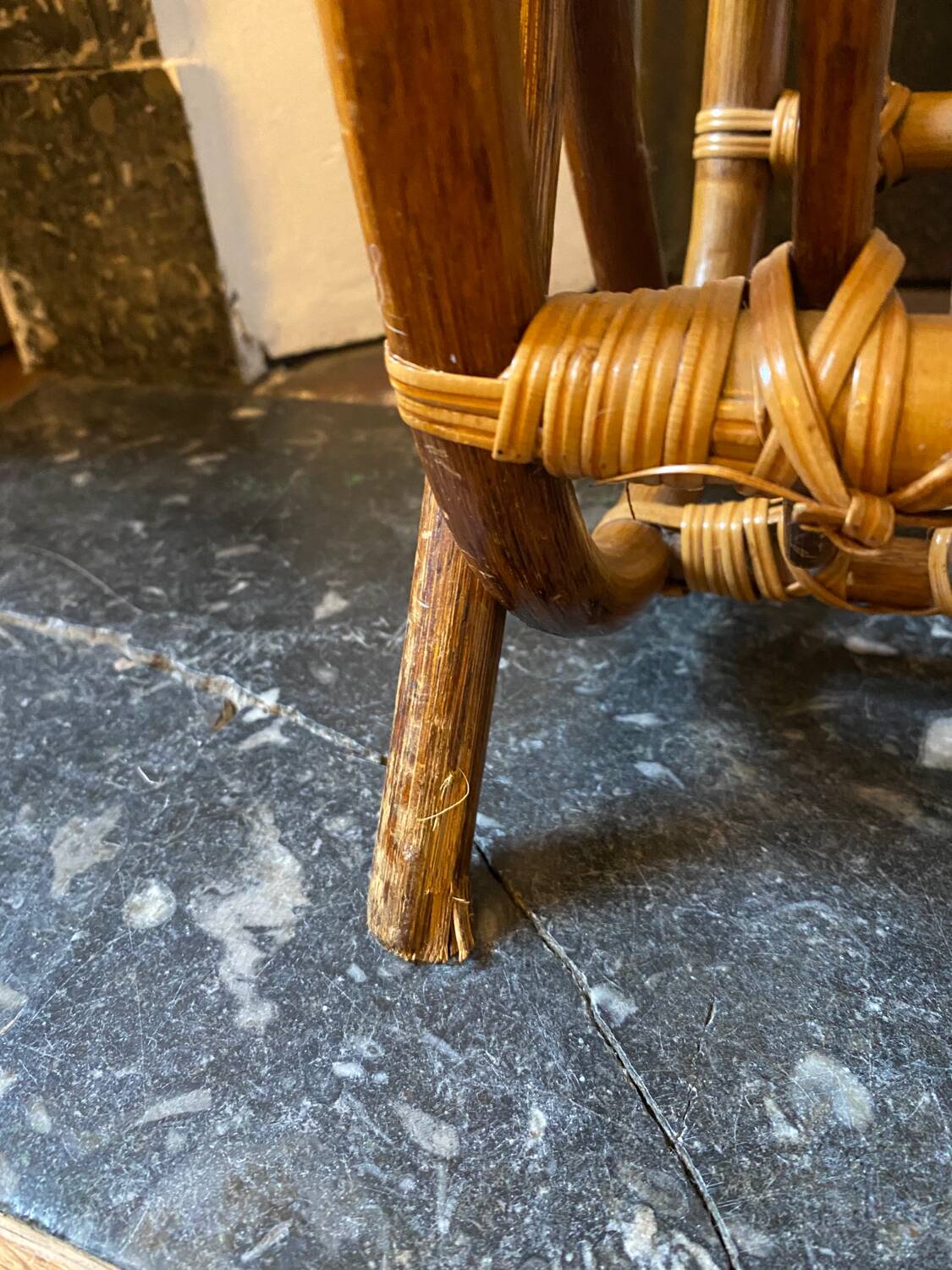 Bamboo magazine rack, 1960s