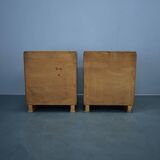 1940s pair of Art Deco bedside tables, Czechoslovakia