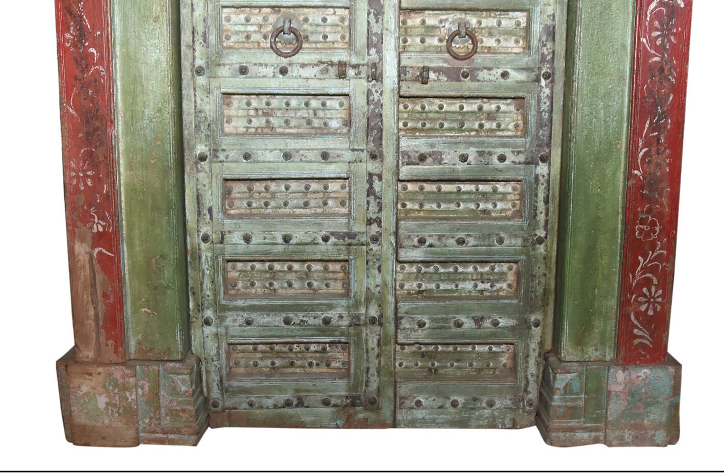 Old Indian door in old teak, original piece and patina