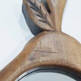 Hand carved wooden pear mirror