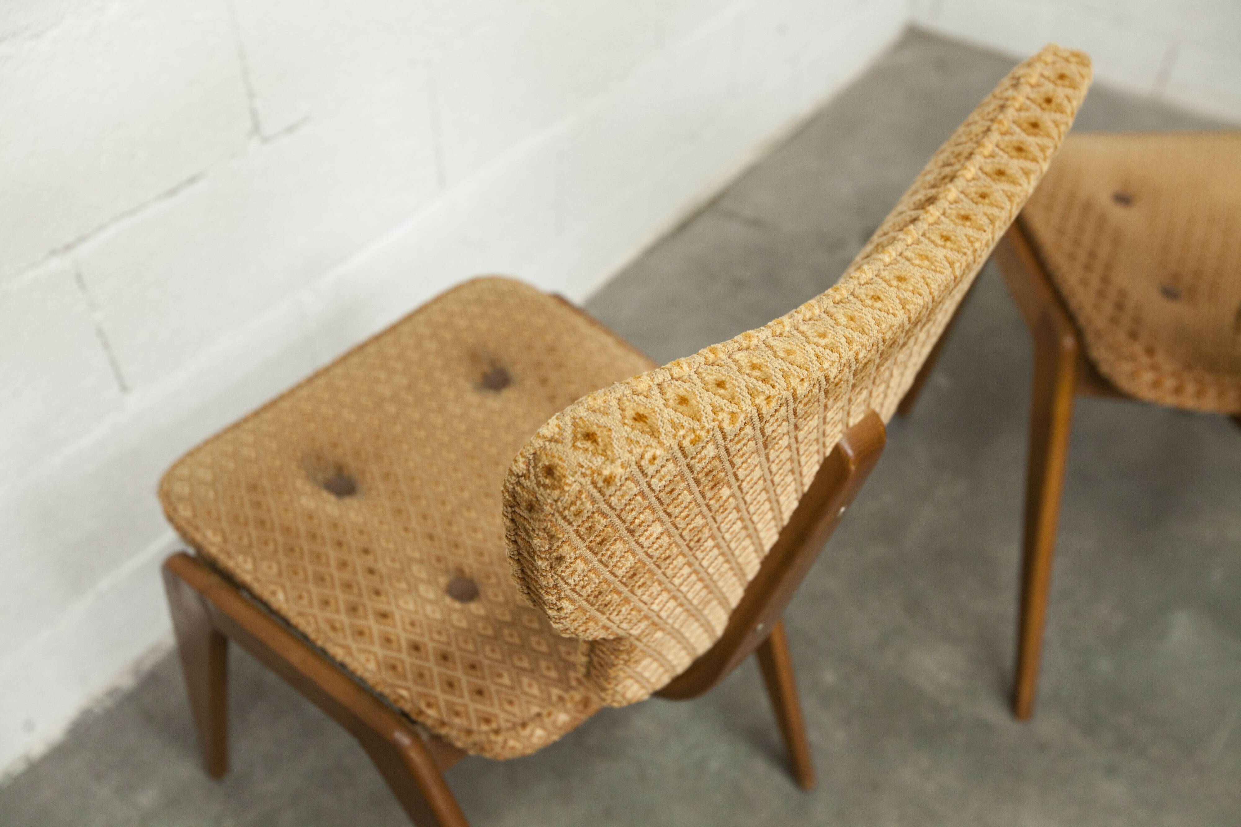 4 chairs and 2 Lounge armchairs by Roger Landault, ABC edition, 1950.