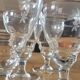 4 verres à pied Art Déco en verre gravé