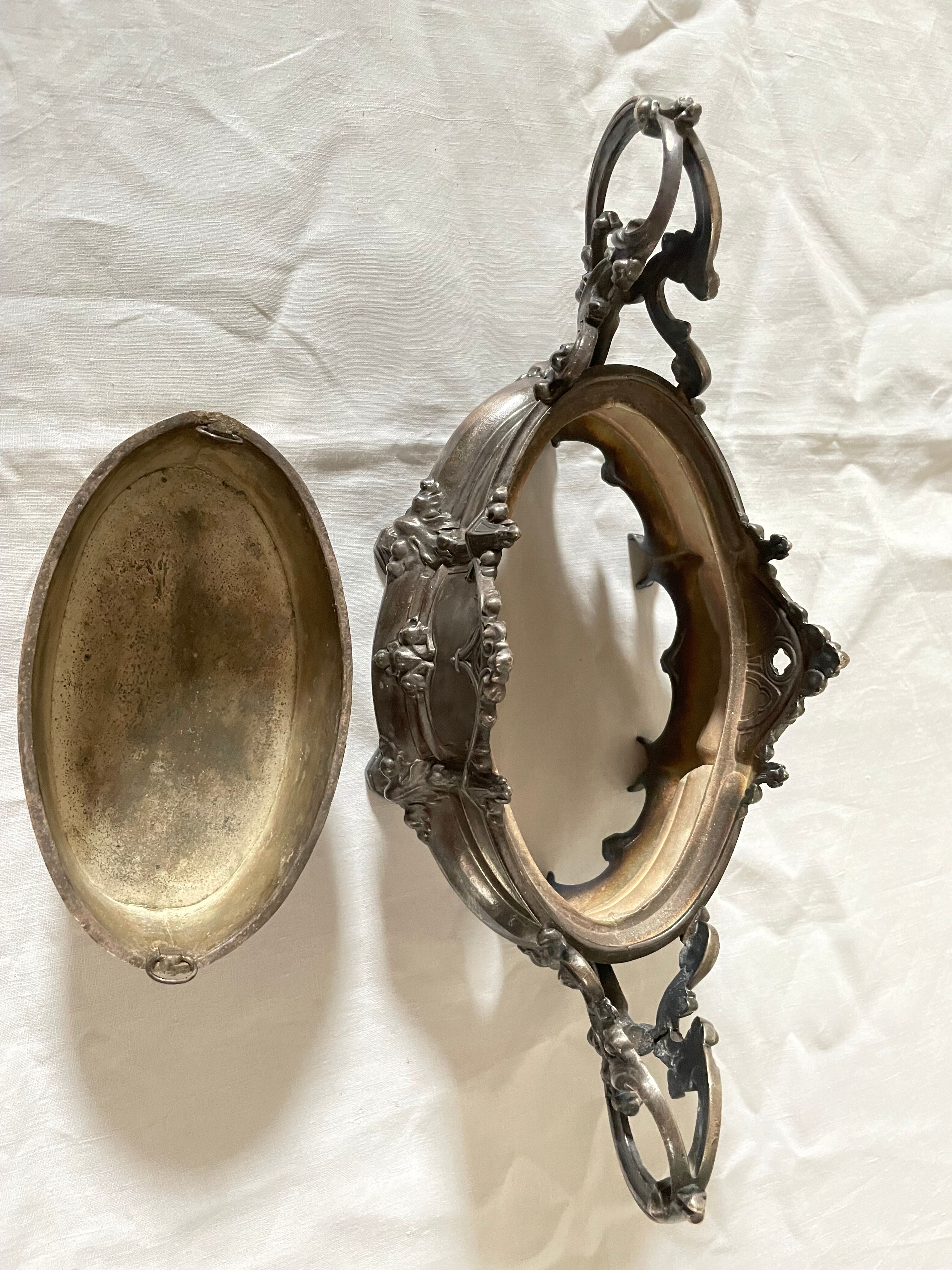 Silver metal planter