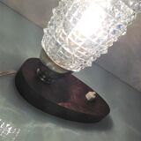 Structured tulip glass bedside lamp / vintage 60s-70s