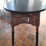 Table with turned wooden base
