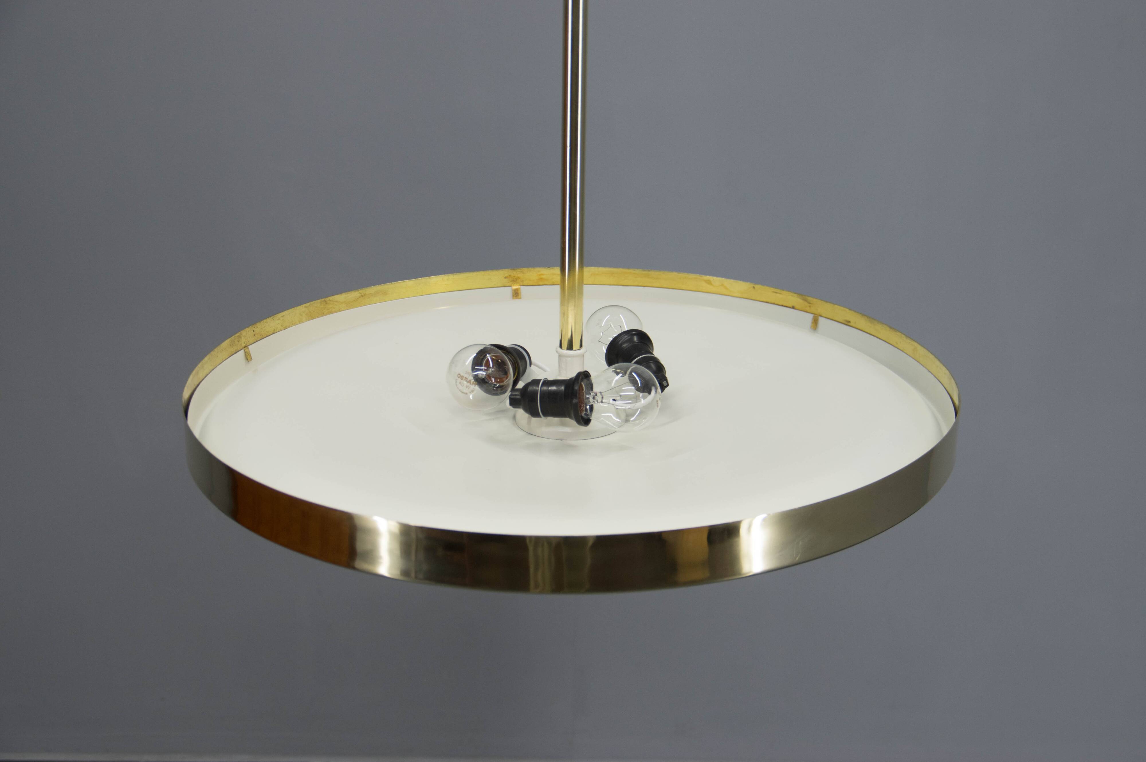 Bauhaus Brass Chandelier by Franta Anyz, 1930, Restored