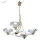 Extraordinary Art Deco Murano Glass and Bronze Chandelier by Barovier&Toso, 1950