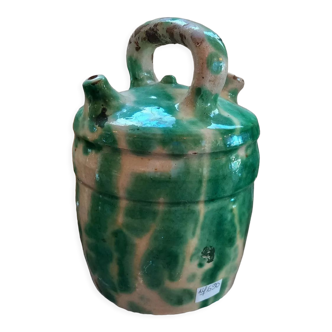 Gargoulette. Green terracotta and cream. 19th
