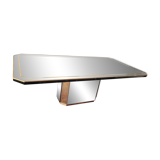 Large Lacquer and Brass Table by JC Mahey