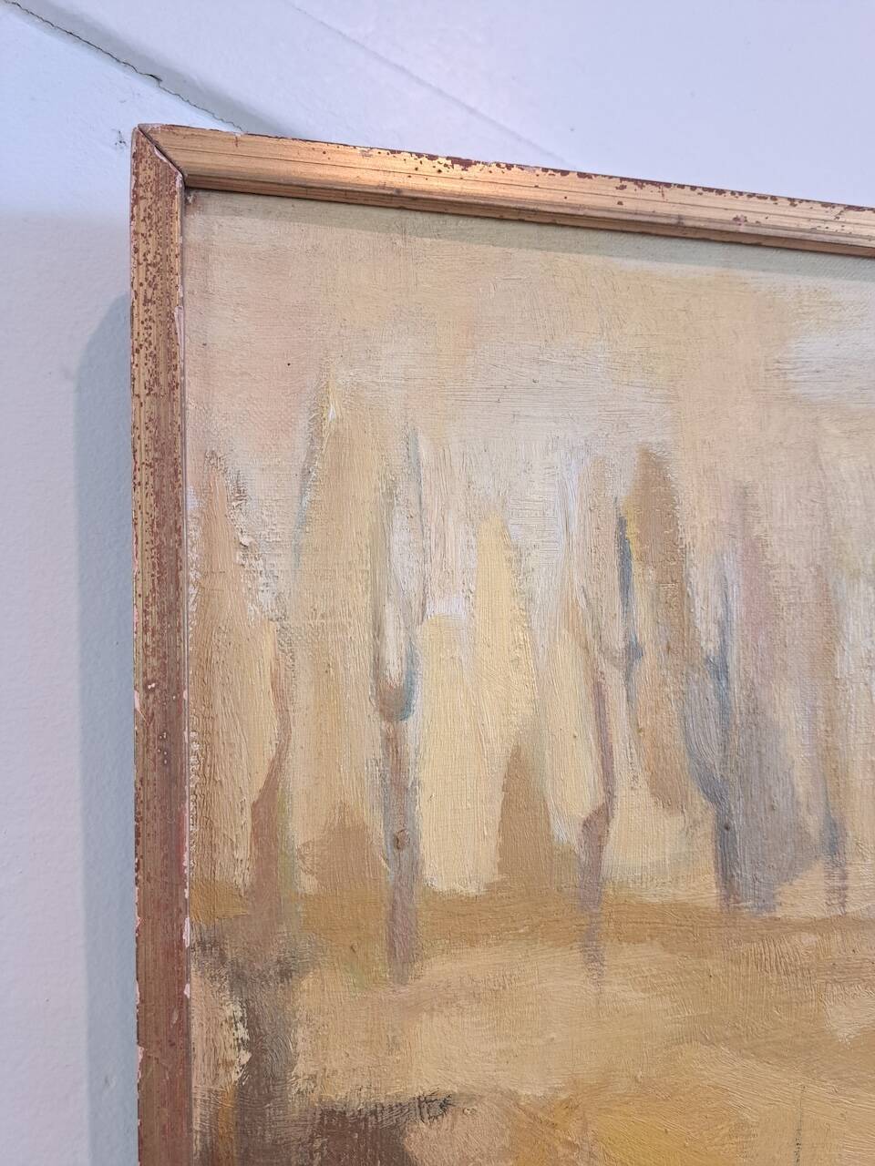 Old ochre landscape painting by G.Zylberman